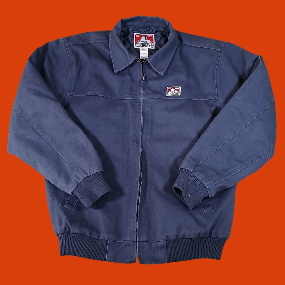 Ben Davis Detroit Jacket Y2K Mens Medium Workwear Skate Bomber Navy